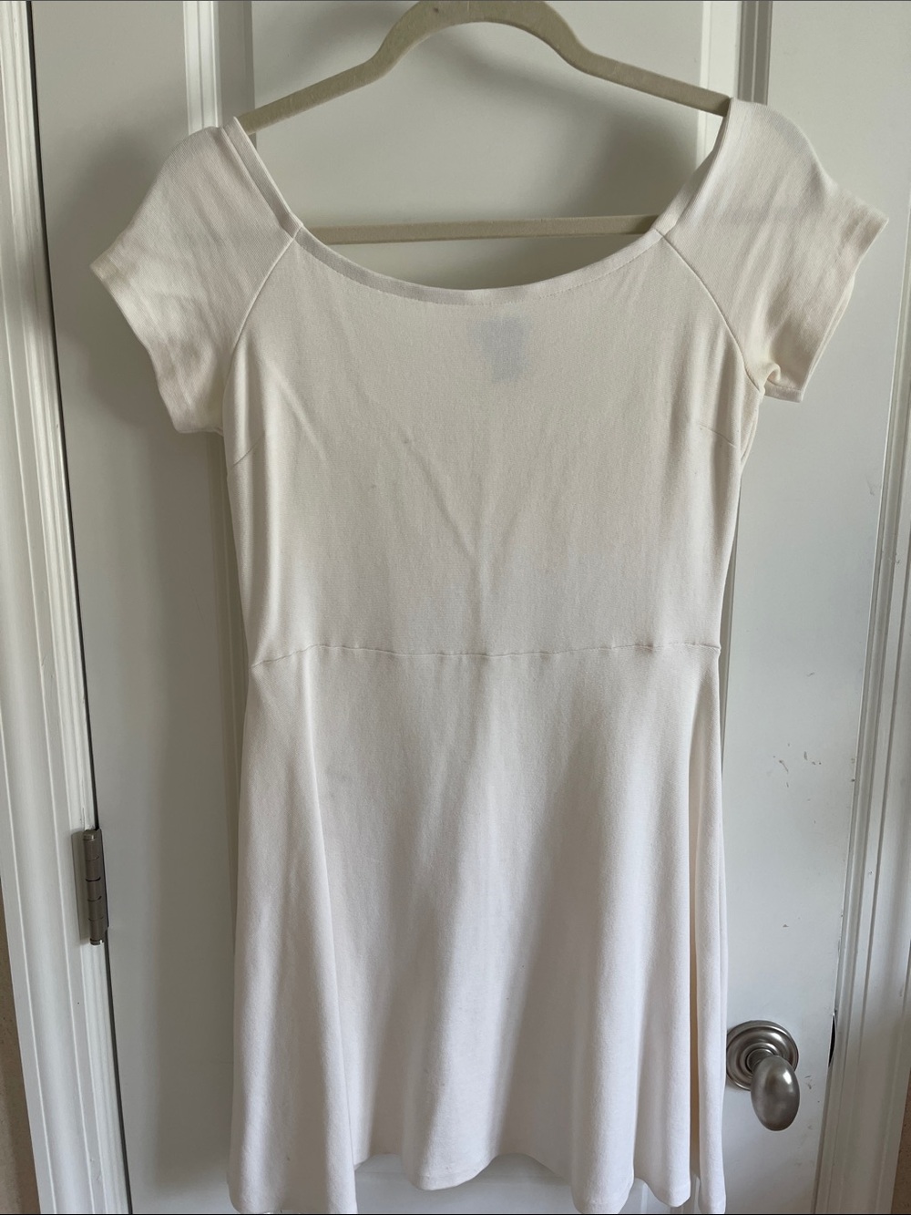 Aqua Cream Scoop Neck Mini Dress